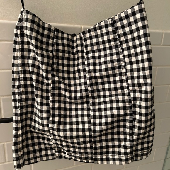 Free People Black and White Gingham Skirt - Picture 4 of 5